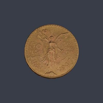 : Moneda de 50 pesos Mexicanos en oro de 22K. Moneda de 50 pesos Mexicanos en oro de 22K.