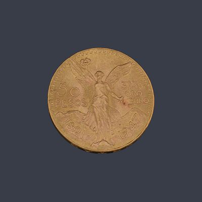 : Moneda de 50 pesos Mexicanos en oro de 22K. Moneda de 50 pesos Mexicanos en oro de 22K.