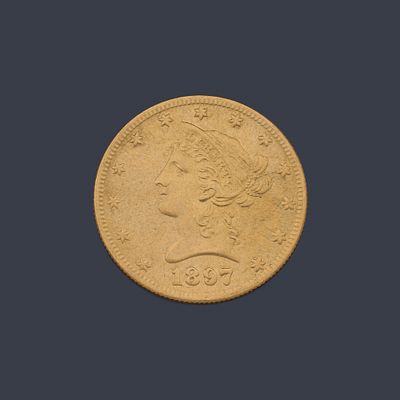 : Moneda 10 d&oacute;lares americanos en oro de 22 K. Moneda 10 d&oacute;lares americanos en oro de 22 K.