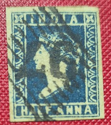 Q.V. 1/2 Anna , Die lll, Deep Blue, Cat €170
