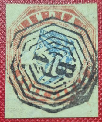 Q.V. 4 Annas, Fifth Printing, used single with clear to fair margin.