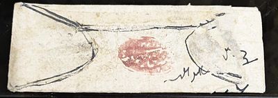 HYDERABAD PRE STAMP COVER with content inside showing oval hand stamp seal in red in native