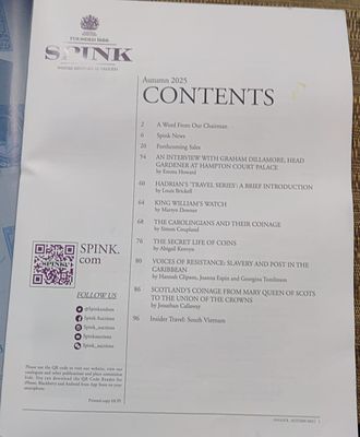 SPINK 'INSIDER' Autuman 2025 coloured Art paper 94 pages publication with articles on stamps 