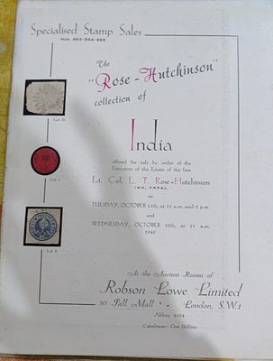 THE ROSE HUTCHINSON COLLECTION OF INDIA contains more than 600 lots .A unbelievable assembly. 