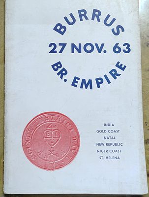 1963 THE BURRUS SALE BY ROBSON LOWE LTD.THE REMARKABLE ASSEMBLY OF STAR INDIAN ITEMS