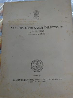 ALL INDIA PIN CODE DIRECTORY 1978 EDITION, POST AND TELEGRAPHS DEPARMENT PUBLICATION IN FRESH 