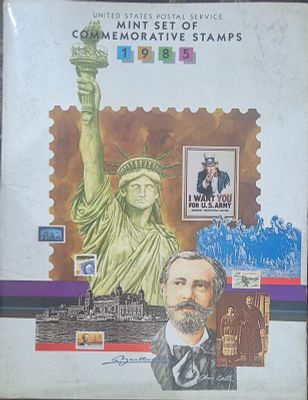 1985 Mint Sets of Commemorative Stamps issued by United States Postal Service .The Year Pack 