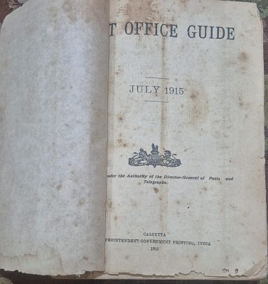1915 Post Office Guide consisting of 477 pages in soft bound copy,Title Page missing,shows 