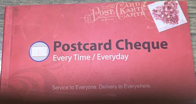 Postcard cheque, contains ten postcards issued by THAILAND POST COMPLETE BOOKLET IN CHEQUE BOOK 