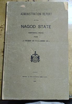 NAGOD STATE IN BUNDELKHAND IN CENTRAL INDIA ADMINISTRATION REPORT FOR THE YEAR 1927-28 PRINTED 