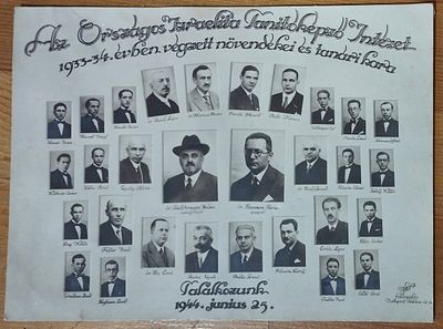 צילום קבוצתי, הונגריה 1944, מורים יהודים. . המוסד הלאומי להכשרת מורים יהודים, מחזור 1934 - צילום 