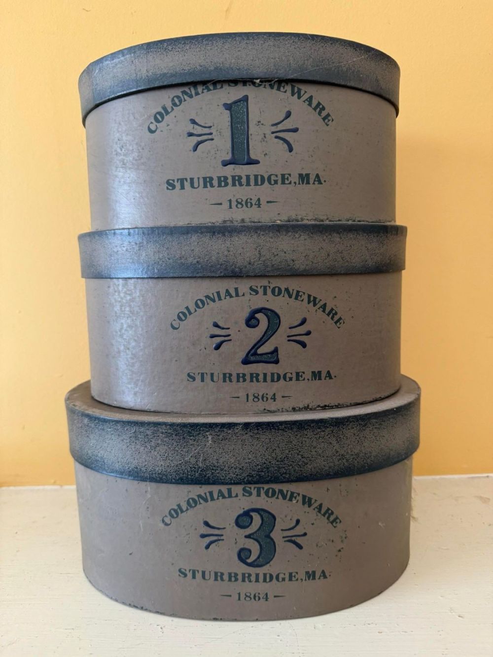 Lot 255: Colonial Stoneware Nesting Boxes