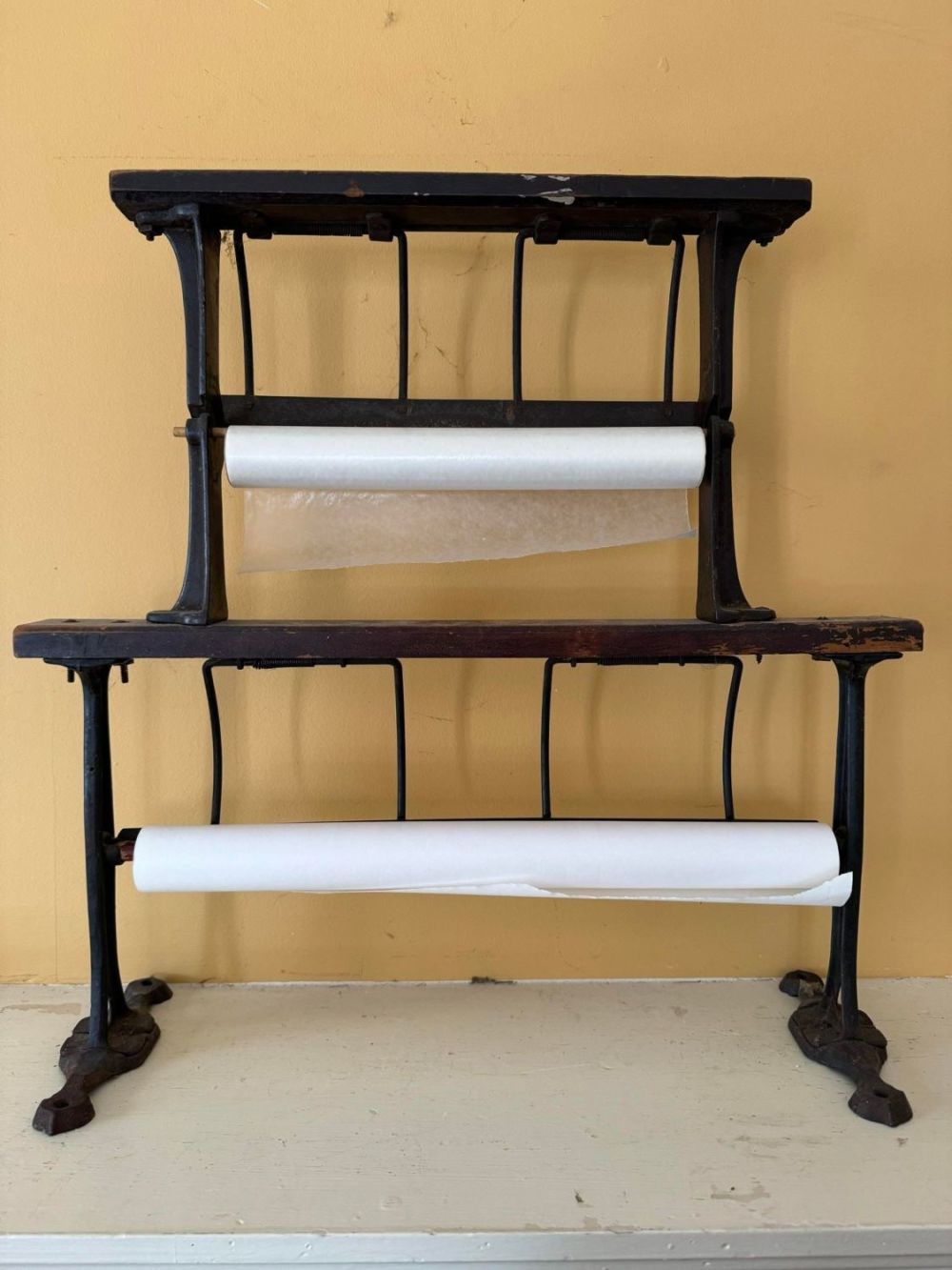 Lot 257: Antique Two Tier General Store Paper Roll Cutter