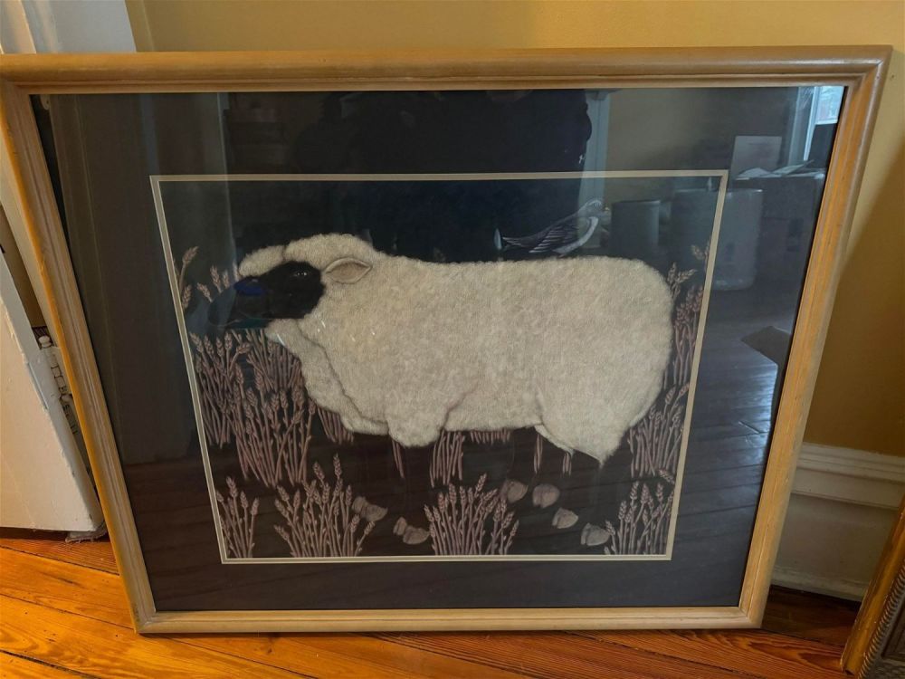 Lot 260: Framed Sheep Artwork