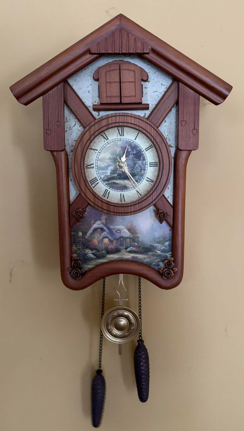 Lot 292: Thomas Kinkade's Timeless Memories Cuckoo Clock