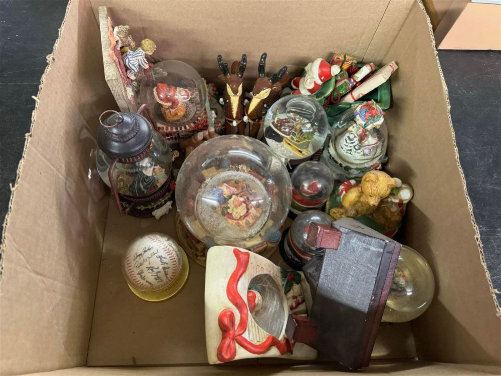 Lot 671: Snow Globes and other Christmas Decorations