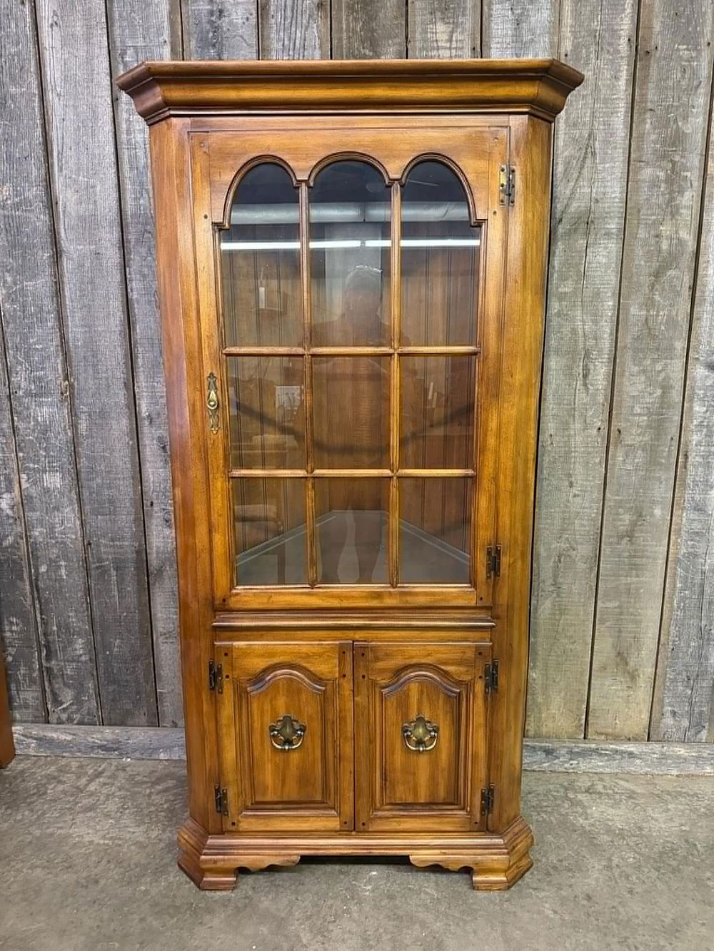 Lot 213: Vintage Oak Corner Cabinet