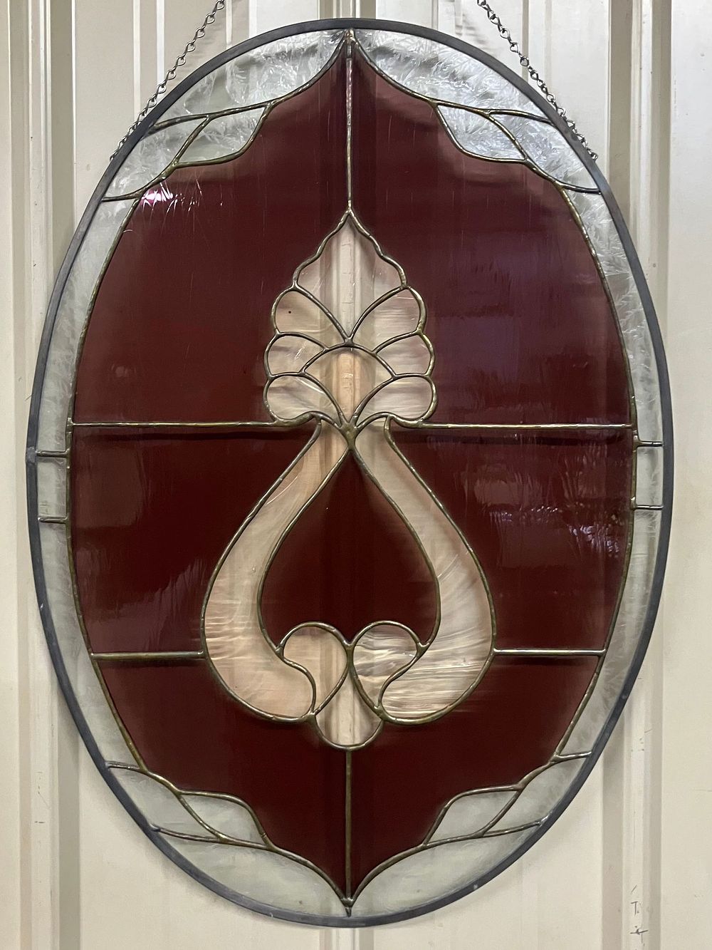 Lot 261: Stained Glass Hanging Window 27"