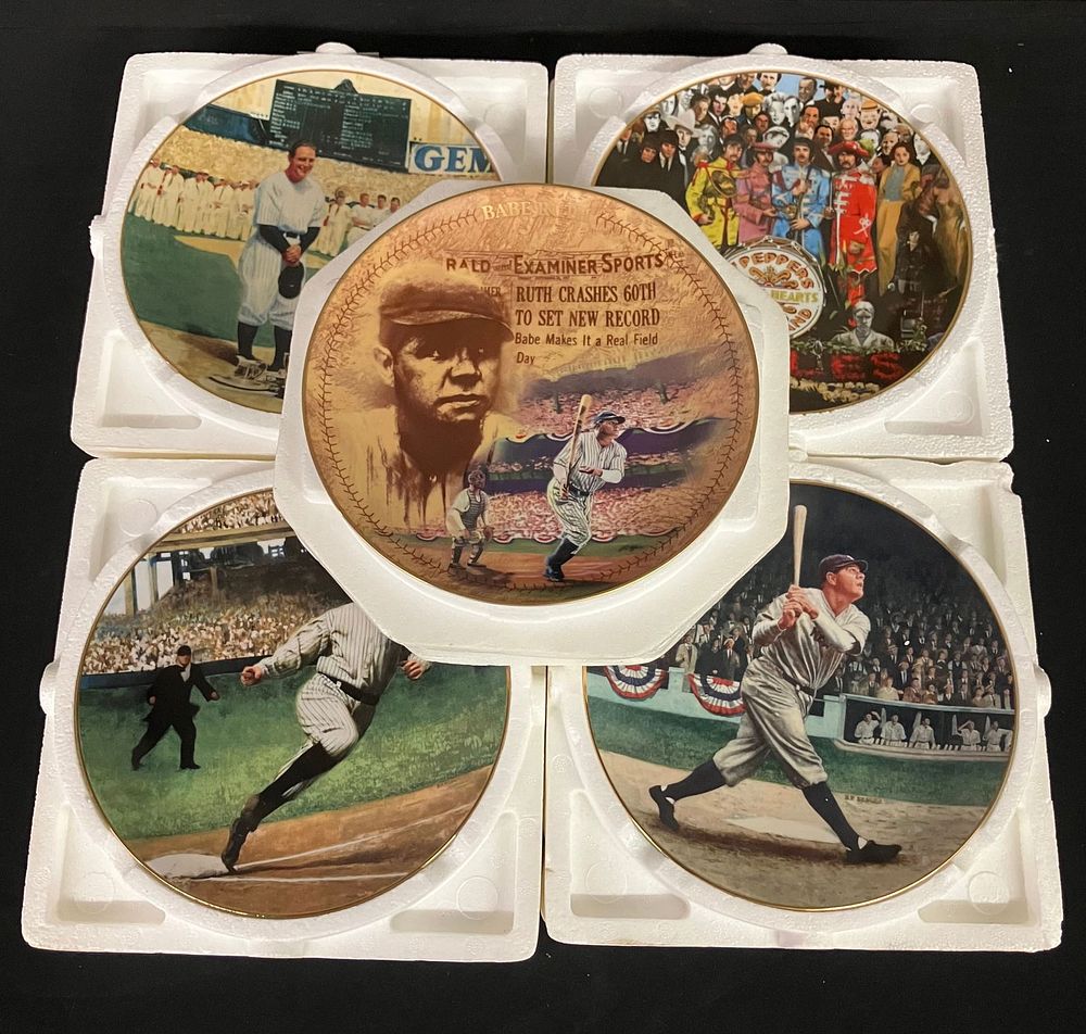 Lot 202: Collection Of Bradex Collectible Porcelain Plates Including Beatles "Sgt. Pepper The 25th