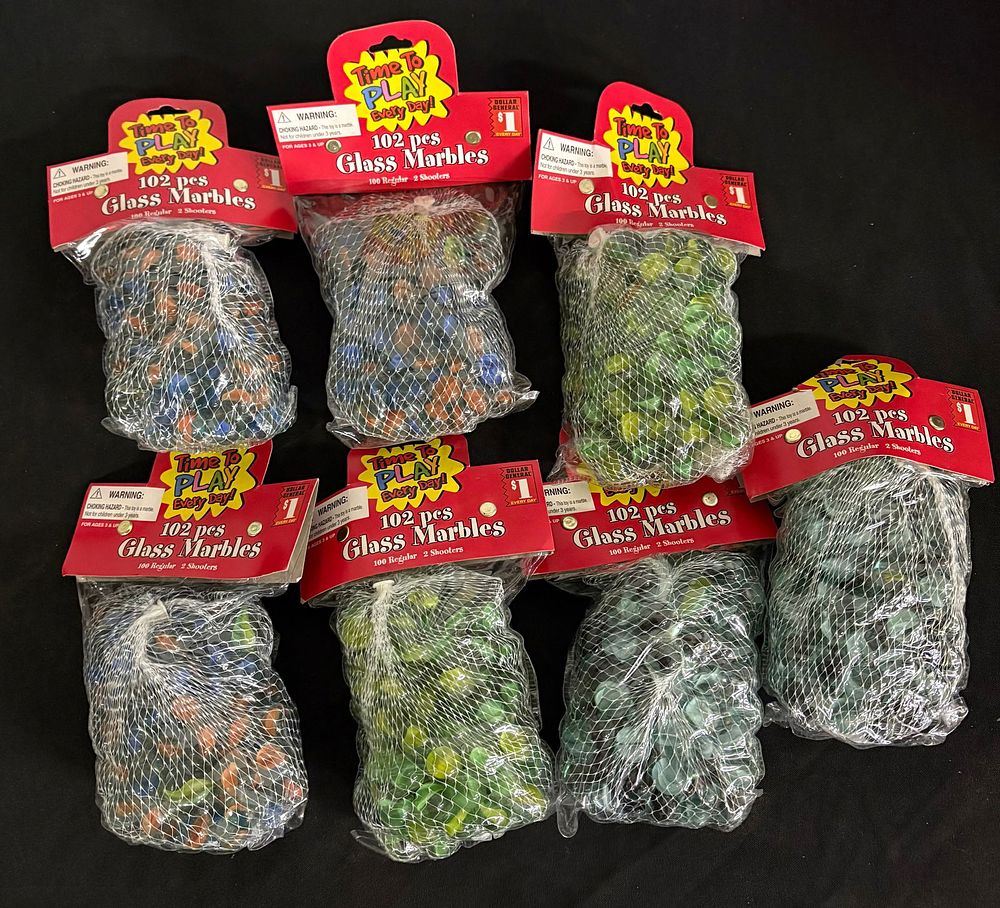 Lot 408: App. 714 Glass Marbles Multi-Color Assorted