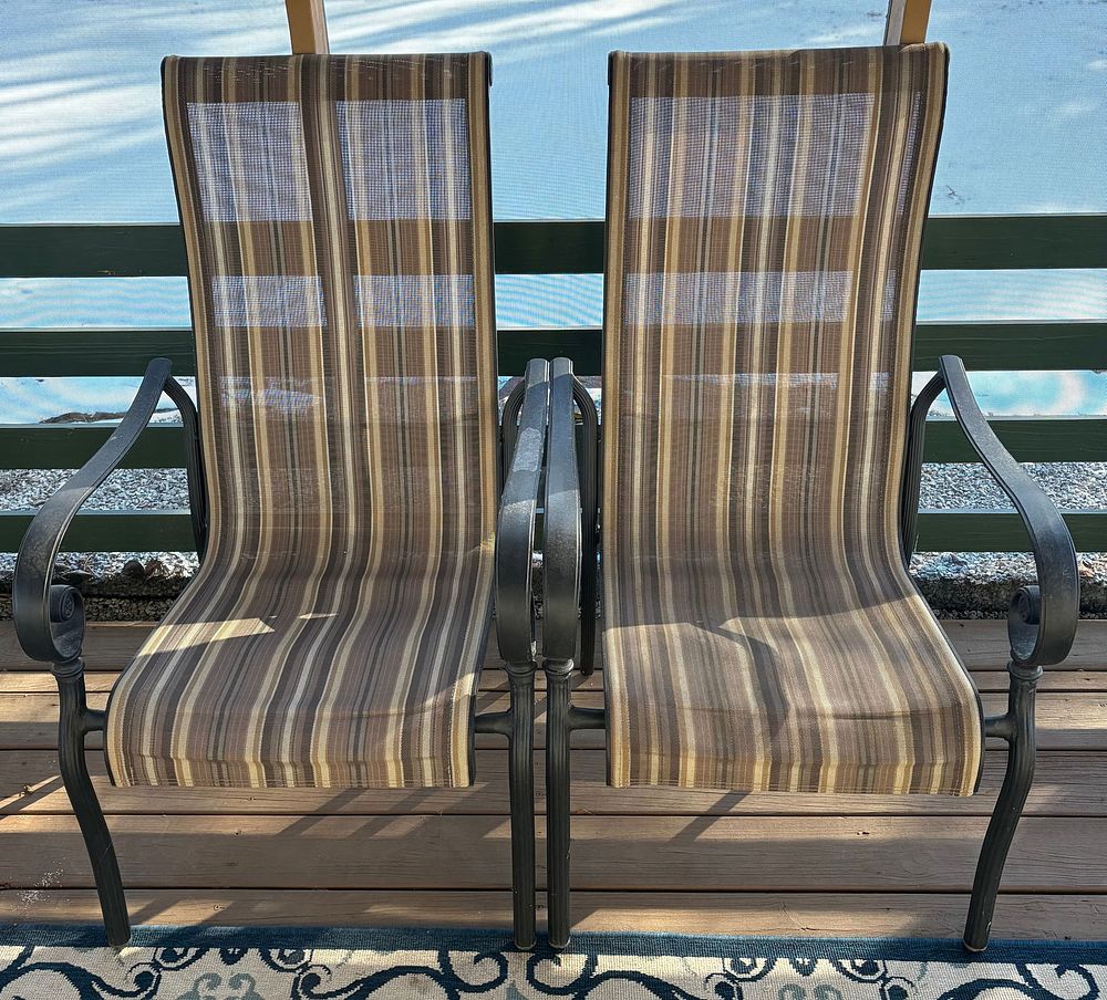 Lot 441: Pair Of Patio Chairs 42"