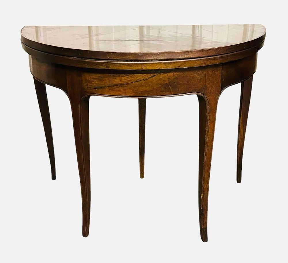 Lot 165: Early French Mahogany Game Table On Tall Legs 20"X38"X29.5"