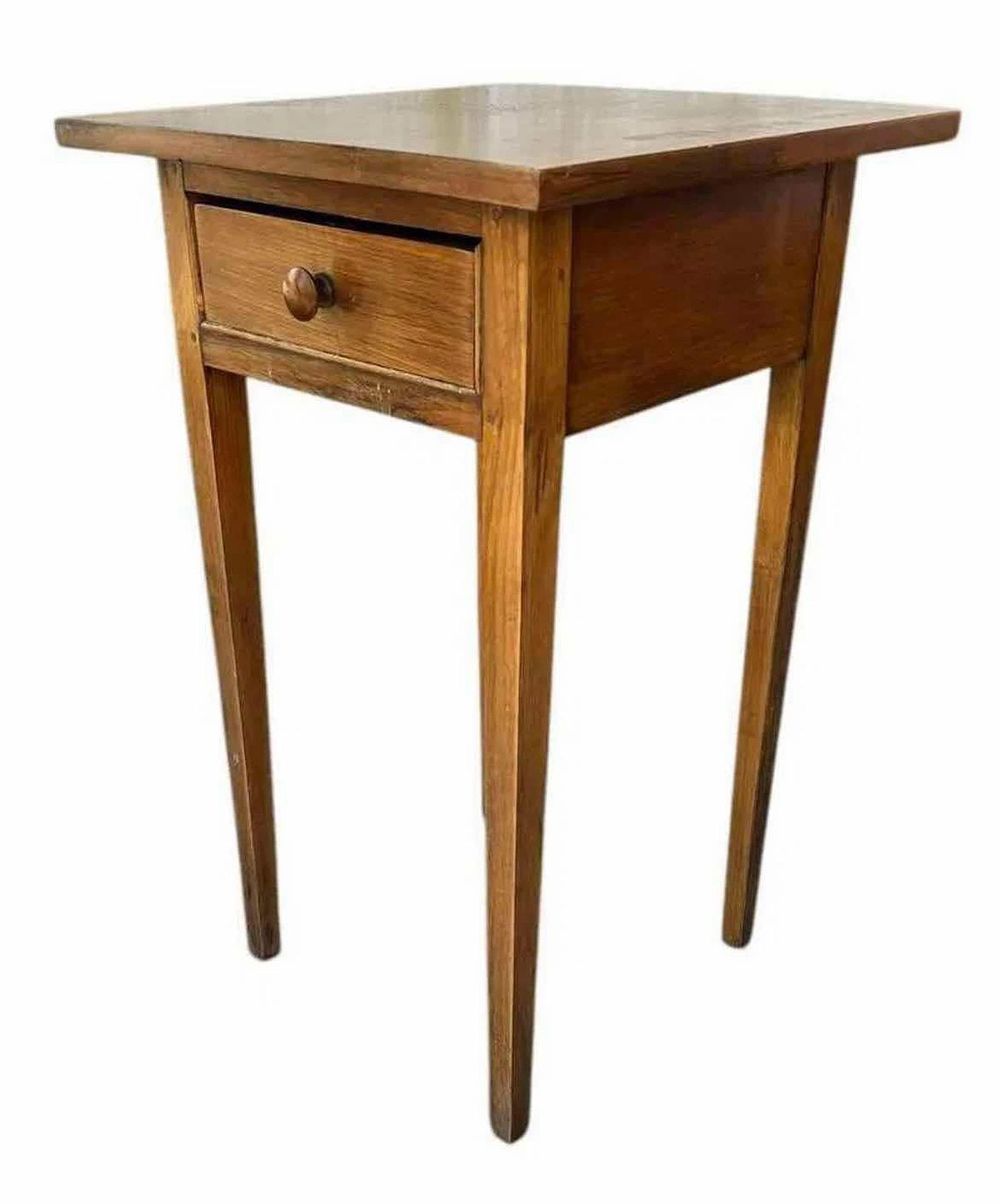 Lot 178: Early Walnut Hepplewhite One Drawer Work Table On Tall Legs 17"X17"X28"