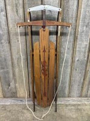 Vintage Flexible Flyer No. 51J Sled Made In U.S.A. By S.L. Allen - Co. Inc. 22"X51"X6"