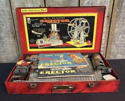 Vintage Erector Set Children's Toy - Builds Giant. Ferris Wheel 12"X20"