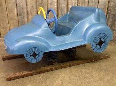 Vintage Spring Mounted Ride On Race Car; Children's Playground Equipment. Will Require 
