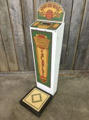 Art-Deco Style Digital Weight Scale; Coin Operated.Working Condition. 14"X22"X54"