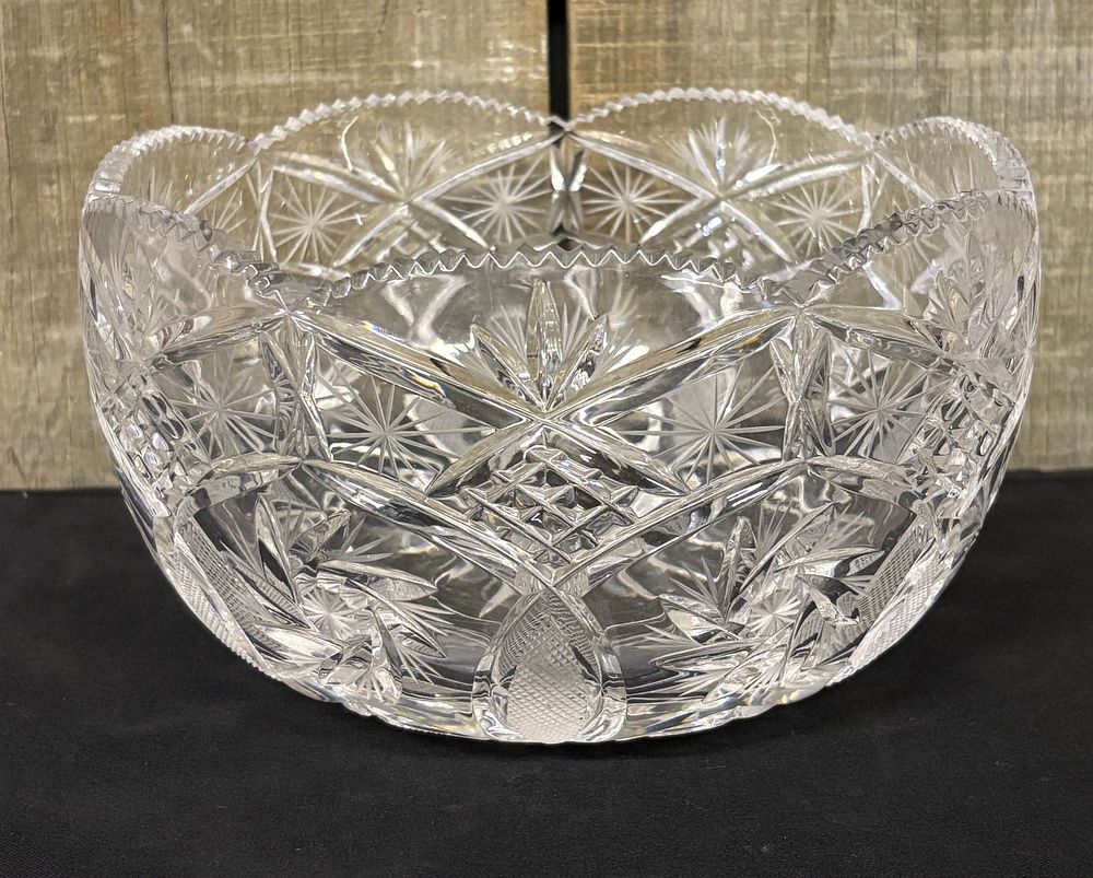 Large Cut Glass Bowl 7"X5"