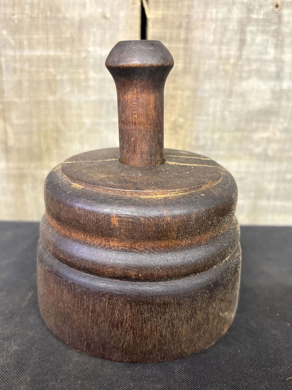 Early Primitive Butter Mold With Floral Press 4"X6"
