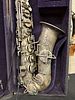 Antique Saxophone With Hard Case 22"X10"X4"Image - 6