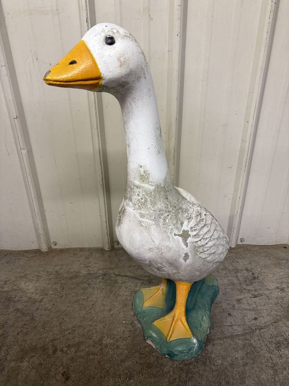 White Goose Painted Indoor-Outdoor Statue 10"X17"X27"