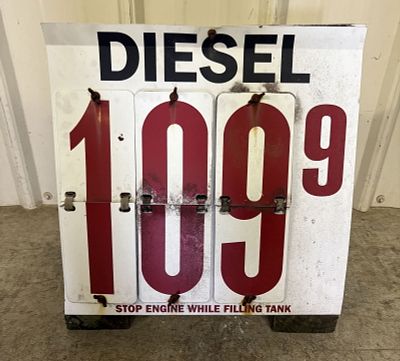 Vintage Fuel Station Diesel Price Display 10"X15"X15"
