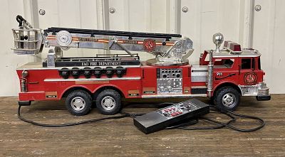 F-A-O Fire Department Electric Fire Truck Toy 8"X26"X10"