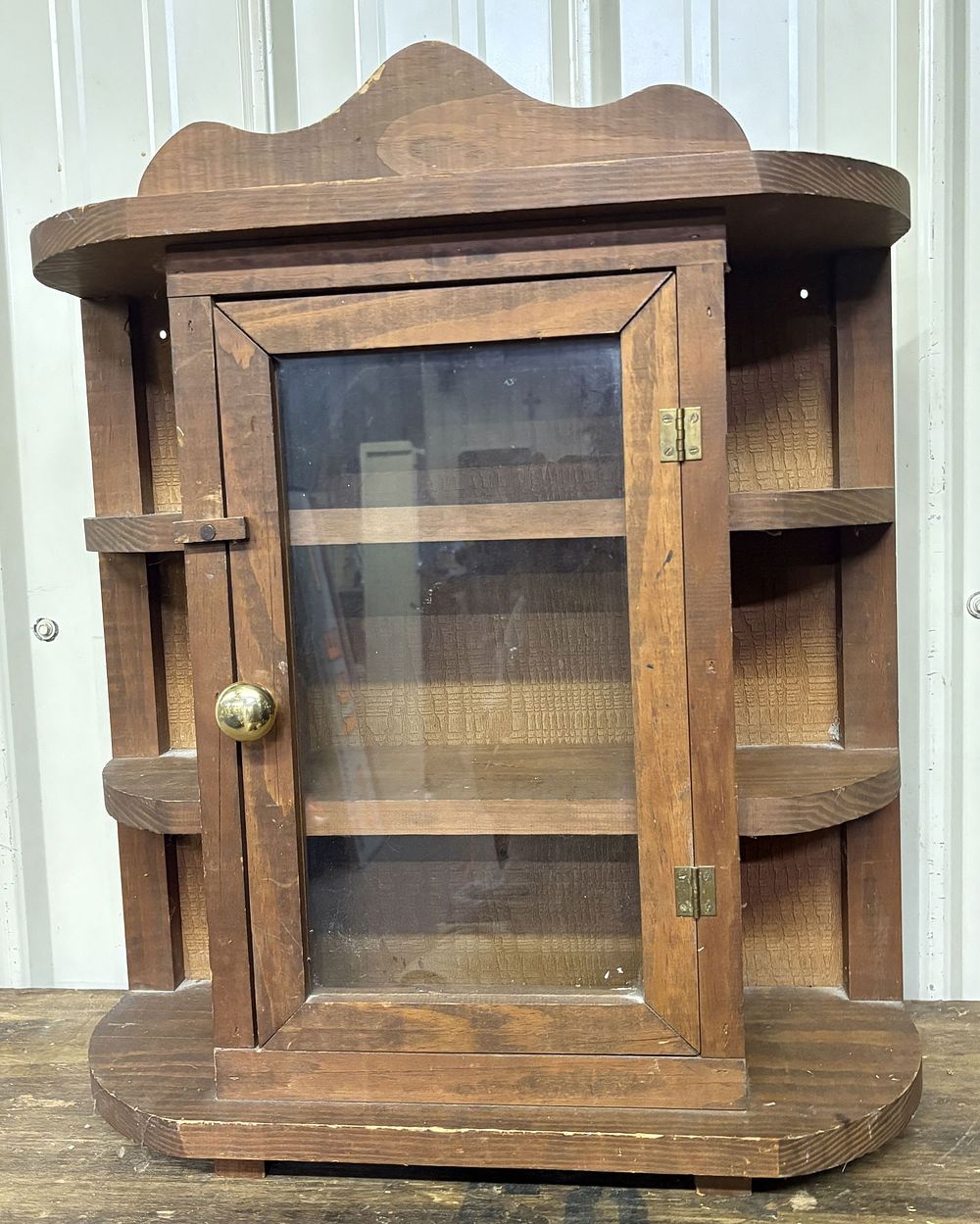 Lot 161: Wall Mounted Wooden Display Cabinet 7"X20"X23
