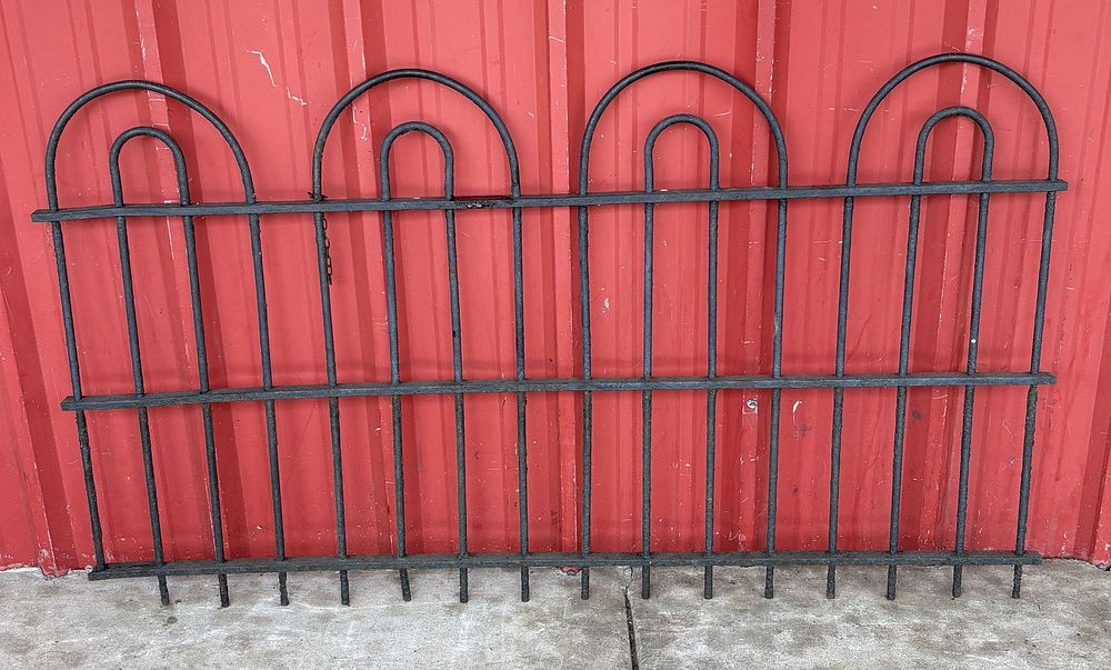 Lot 169: Early Wrought Iron Fence Section 62"X36"