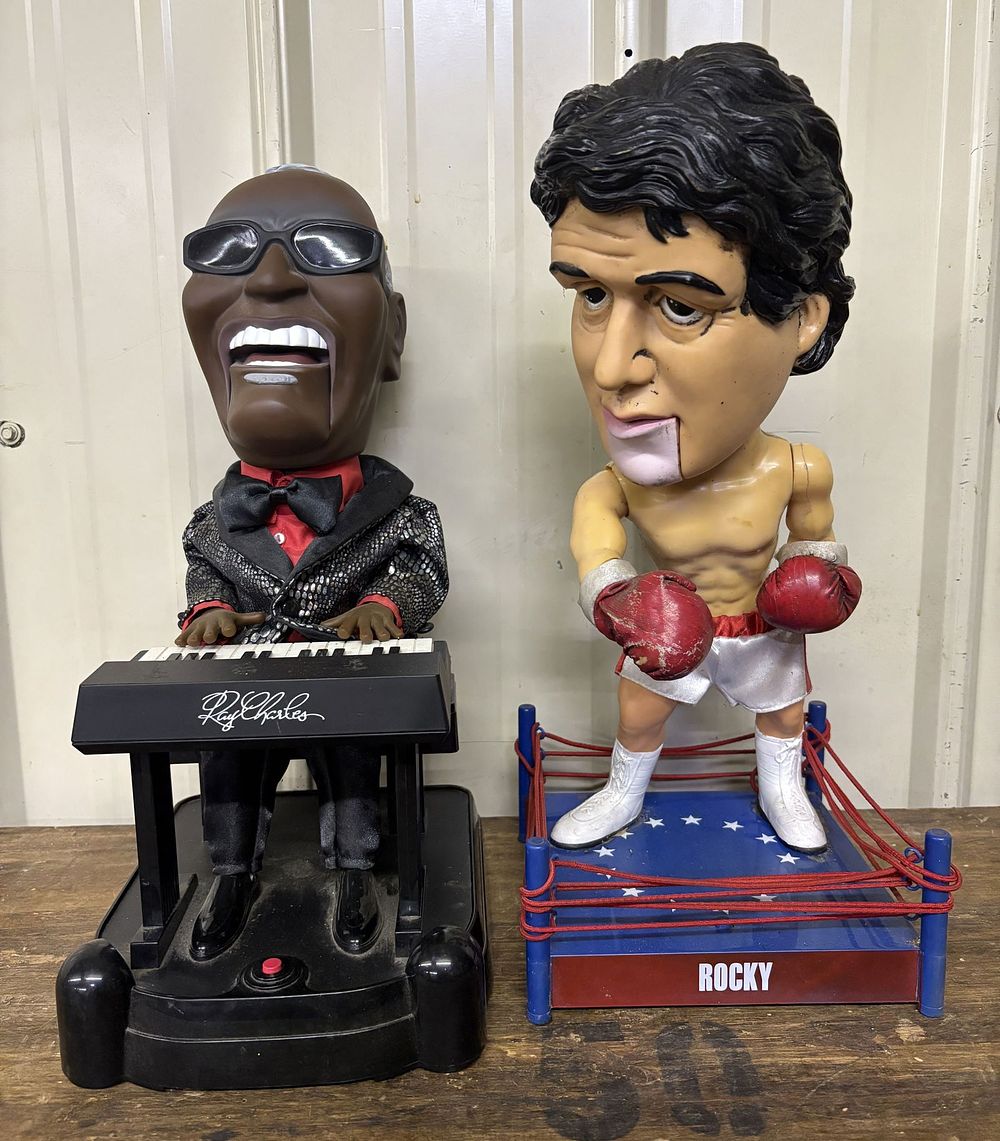 Lot 190: Rocky - Ray Charles Animated Talking Figures - As Seen 9"X9"X16"