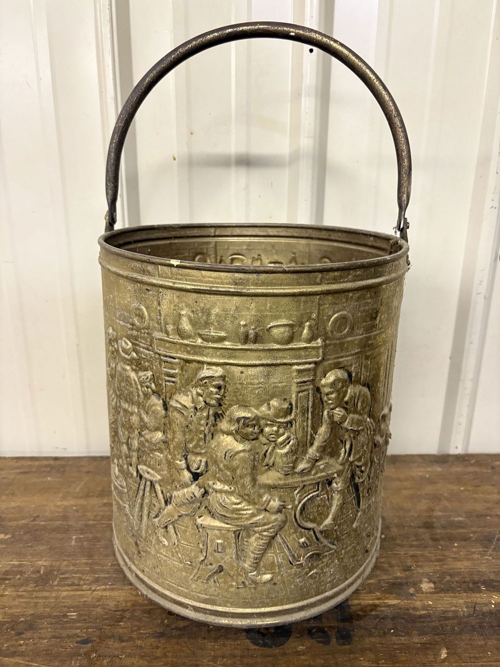 Lot 199: Vintage Peerage England Brass Bucket - Basket 12"X12"X21"