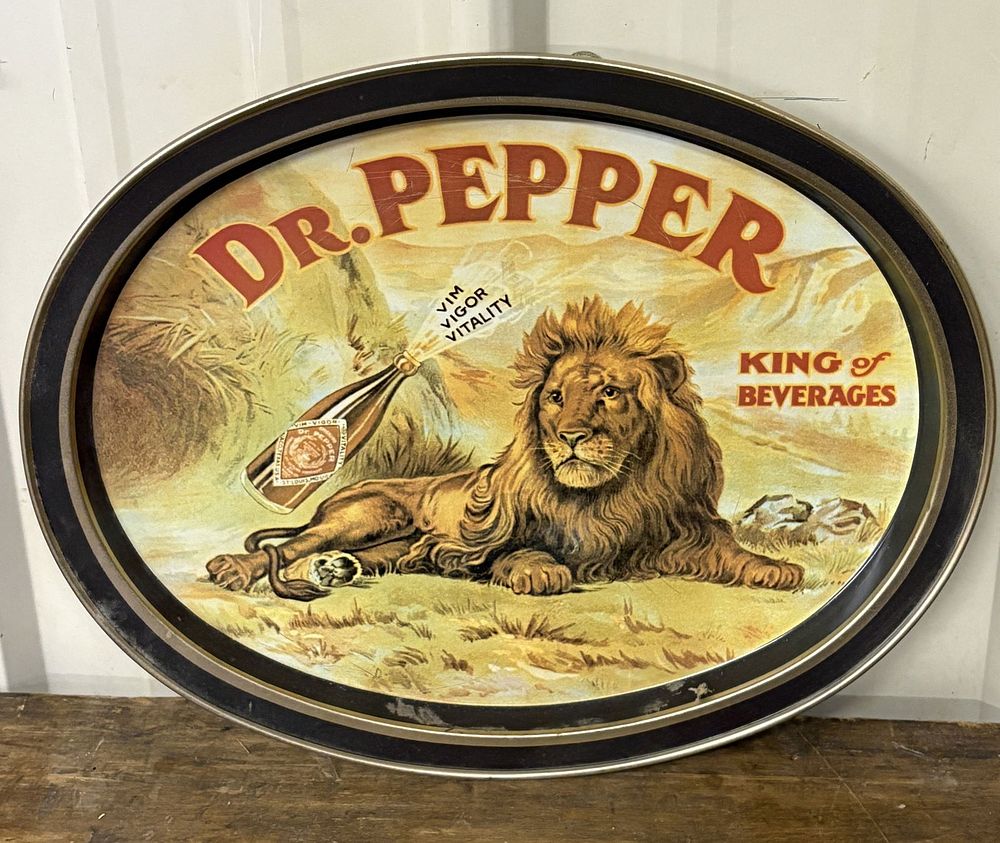 Lot 227: Vintage Dr. Pepper "King of Beverages" Tray / Server 14"X12"