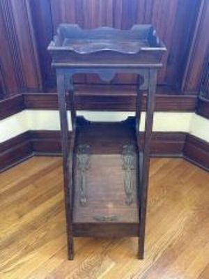 Antique Wooden Coal Scuttle or Purdonium - 13"x20"x36"