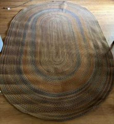 Large Oval Braided Rug In Great Condition 72"X107"
