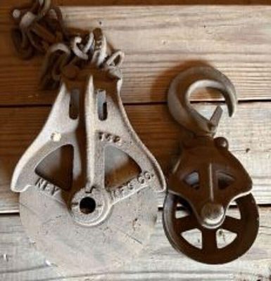 Pair of Antique Pulleys - 10"
