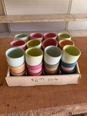Lot Of 36 Decorated Ceramic Planters 2"