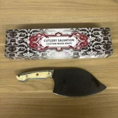 Custom Made Serbian Style Meat Cleaver With Decorated Handle And Box 12"