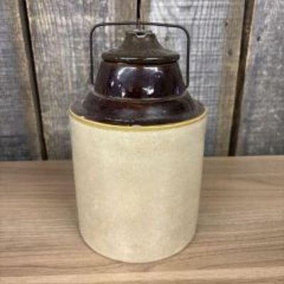 Two Tone "The Weir" Stoneware Canning Jar 5"X9"