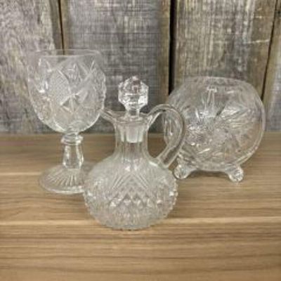 3pc. Lot Of Crystal Glassware 5"