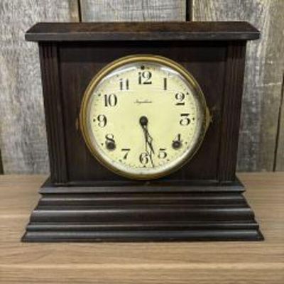 Antique Ingraham Mantel Clock 6"X11"X10"